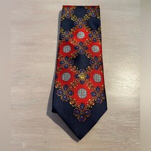 Gianni Versace Vintage Blue/‎ Red Silk Tie